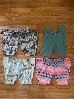 🩷 Bundle girls yoga pants leggings medium 7 8 10 dot dot smile Gymboree pink